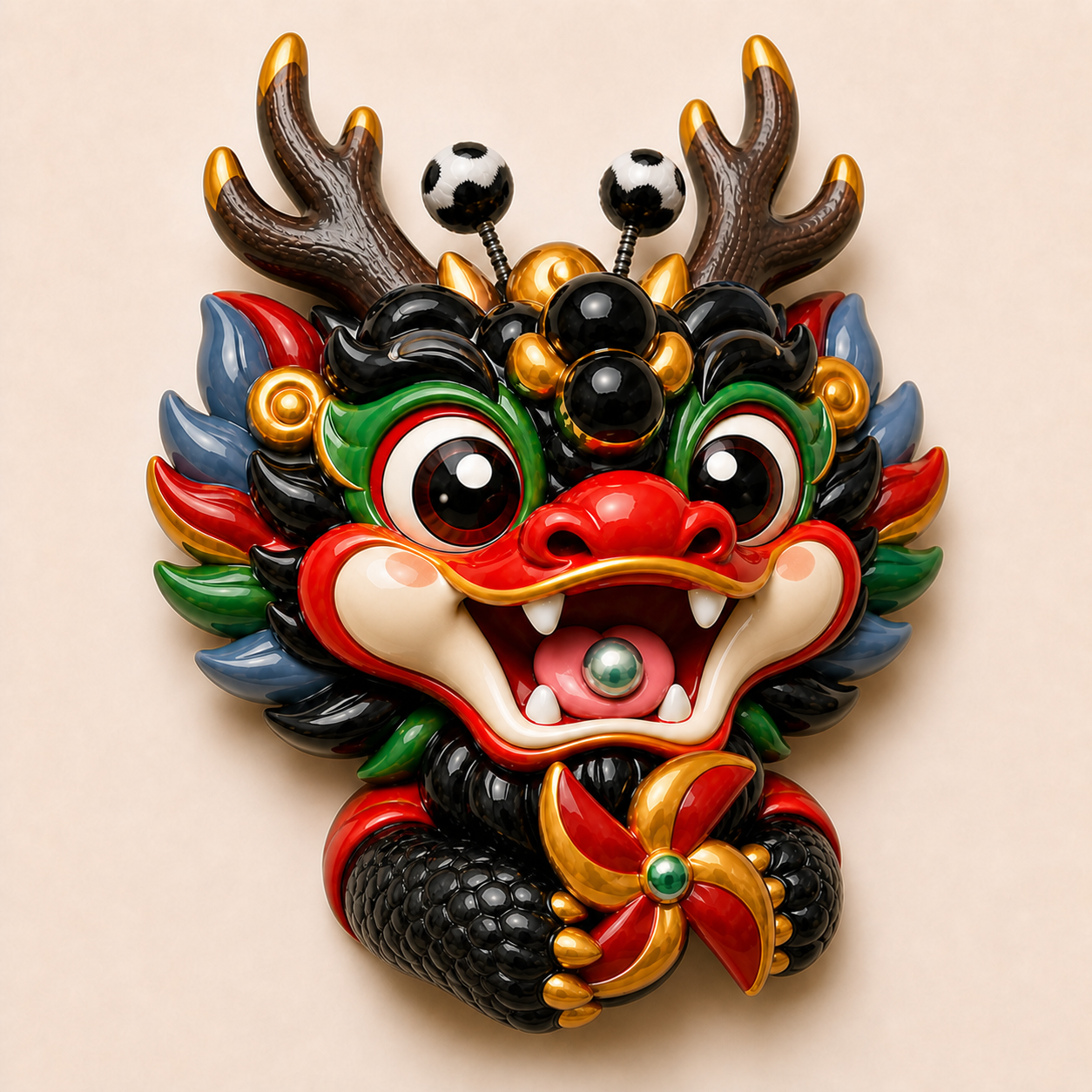 手捧转运风车的转运龙头